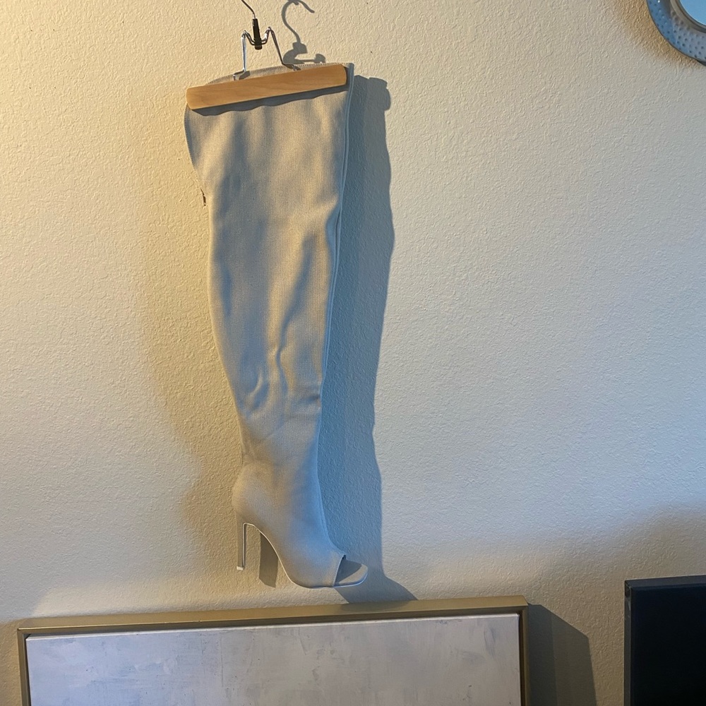Open Toe Over the Knew Stiletto Boots